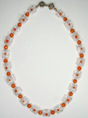 orange glass beaded necklace orange glass beaded necklace