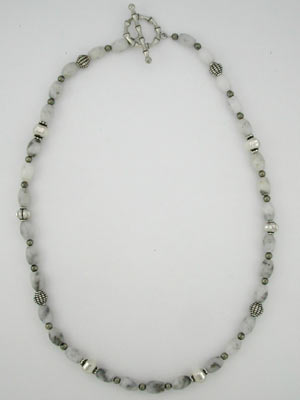 white quartz and pyrite necklace