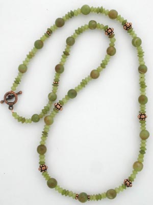 handmade serpentine beaded necklace