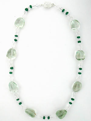 beaded green amethyst necklace