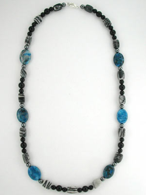 blue agate a jasper necklace