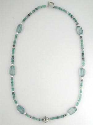 blue topaz beaded necklace