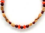 orange coral beaded necklace
