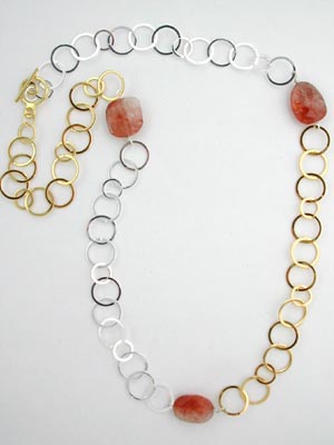 sunstone and chain necklace