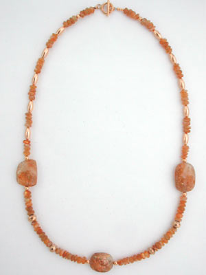 sunstone beaded necklace