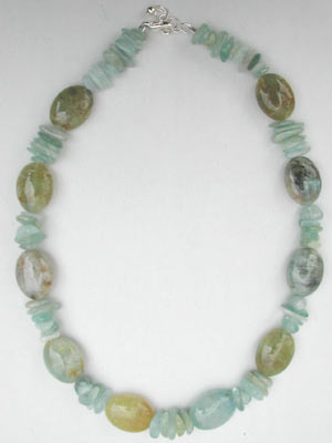 multi aquamarine beaded necklace