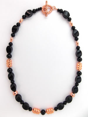 copper and onyx necklace