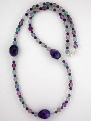 fluorite and amethyst necklace