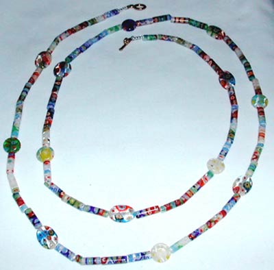 Multi Color Millefiori Necklace
