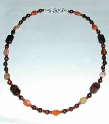 Red Tiger Eye and Carnelian Necklace
