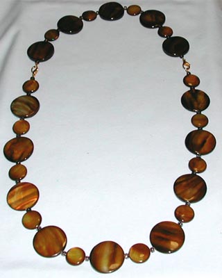Brown Mother of Pearl Necklace and Bracelet