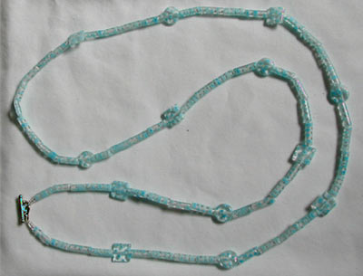 Light Blue Millefiori Glass Necklace Light Blue Millefiori Glass Necklace
