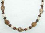 Wood, Betel Nut and Fossil Necklace Wood, Betel Nut and Fossil Necklace
