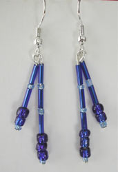 Royal Blue Seed Bead Earrings