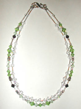 Crystal and peridot Necklace