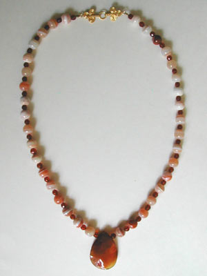 carnelian necklace with pendant