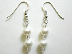 white pearl and rock crystal earrings white pearl and rock crystal earrings
