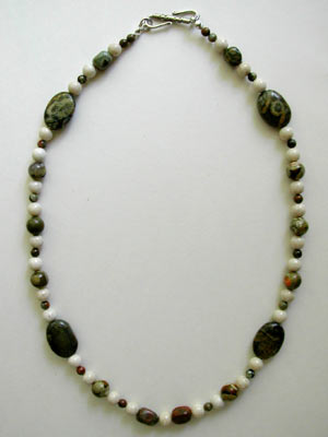 fossil and ryolite necklace