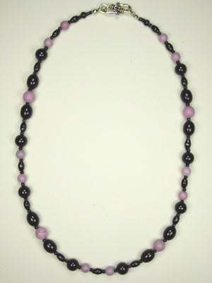 fuchsia turquoise and black onyx necklace