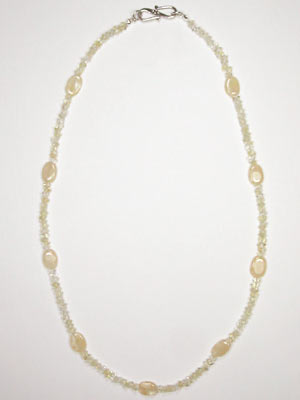peach monstone and citrine necklace