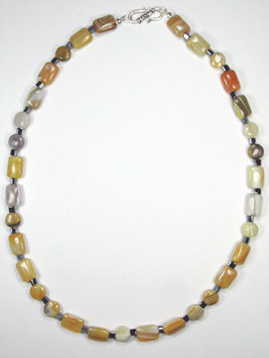 yellow botswana agate gemstone necklace