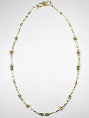beaded gold and peridot necklace beaded gold and peridot necklace