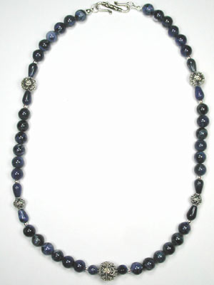 sodalite and Bali silver necklace sodalite and Bali silver necklace