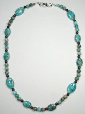 blue crazy lace oval necklace