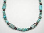 blue crazy lace and obsidian necklace