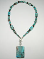 blue crazy lace necklace and pendant 