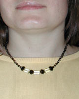 smoky and lemon quartz gemstone necklace