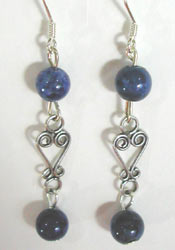 sodalite and Bali silver earrings sodalite and Bali silver earrings