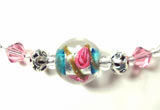 Swarovski necklace lamp glass bead
