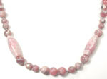 handmade  beaded rhochrosite necklace