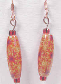 handcrafted painted wood earrings