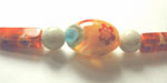 gold and red millefiori bead gold and red millefiori bead