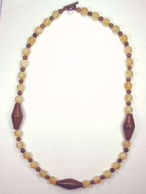 wood and calcite necklace