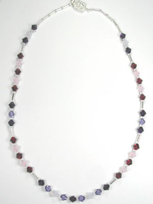 ruby and violet crystal necklace ruby and violet crystal necklace