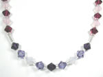 violet and ruby red crystal necklace