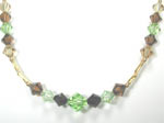 green and brown crystal necklace