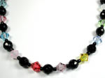 multi color crystal and black onyx necklace