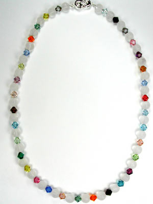 multi color crystal and quartz necklace