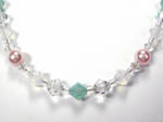 crystal opal and pink pearl necklace
