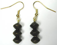 dark wood bicone earrings