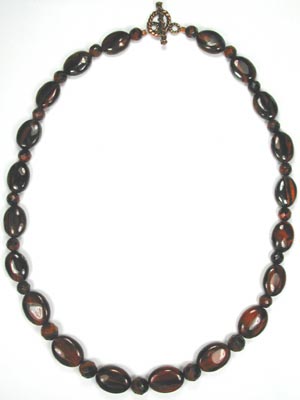 red tiger eye ovals necklace