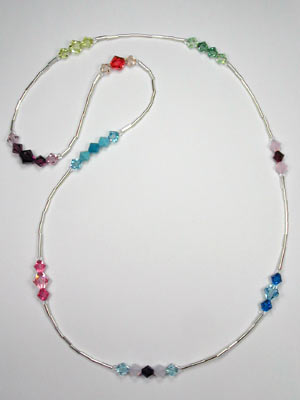 swarovski multi color and silver necklace