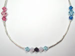 Swarovski long multi color necklace