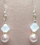 Swarovski pink and white earrings