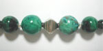 malachite and chrysocolla beads with silver