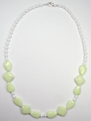 lemon chrysoprase and white jade necklace